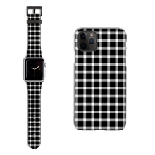 Load image into Gallery viewer, Black Check Apple Watch Band - D29